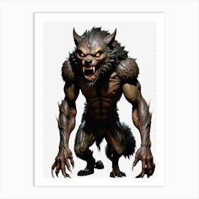 Creepy Werewolf Art Print