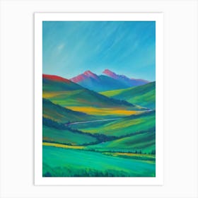 Durmitor National Park Montenegro Blue Oil Painting 1  Art Print