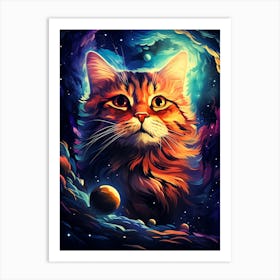 Cat In Space 3 Art Print