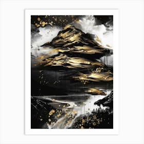 Gold And Black 120 Art Print