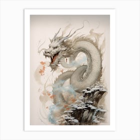 Year Of The Dragon Watercolour 3 Art Print