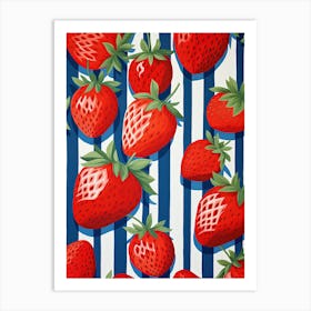 Strawberries Fruit Summer Illustration 6 Art Print