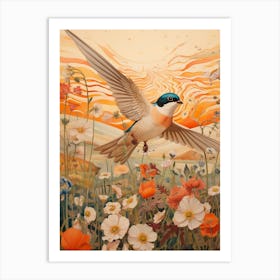 Barn Swallow 2 Detailed Bird Painting Art Print