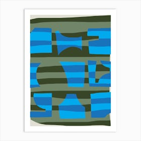 Abstract Stripe Minimal Collage 4 Art Print