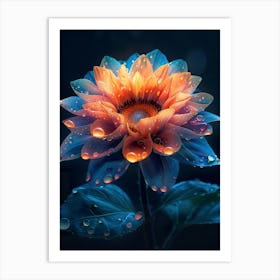 Flower In The Rain 3 Art Print