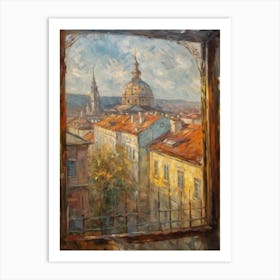 Window View Of Vienna In The Style Of Impressionism 4 Art Print