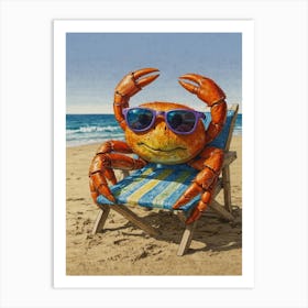 Crab On The Beach 2 Art Print