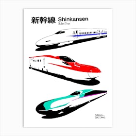 Tokyo Shinkansen Bullet Train Art Print