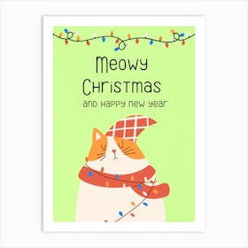 Meowy Christmas Art Print