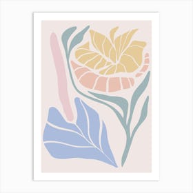 Pastel Flowers Scandinavian 3 Art Print