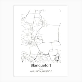 Blanquefort,France Minimalist Map Art Print