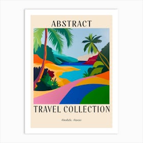 Abstract Travel Collection Poster Honolulu Usa 2 Art Print