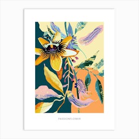 Colourful Flower Illustration Poster Passionflower 1 Art Print