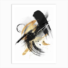 Abstract Black And Gold Painting 56 Art Print