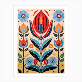 Flower Motif Painting Tulip 4 Art Print