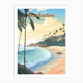 Barbados Caribbean Island Modern Travel Illustration 1 Art Print