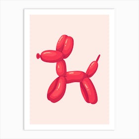 Red Balloon Dog Art Print