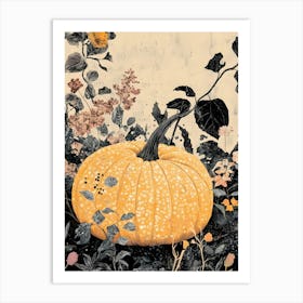 Pumpkin In The Garden Art Print