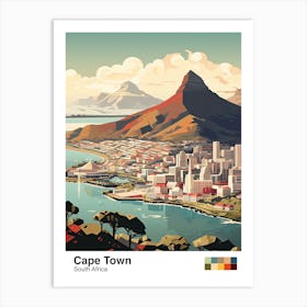 Cape Town, South Africa, Geometric Illustration 3 Poster Art Print