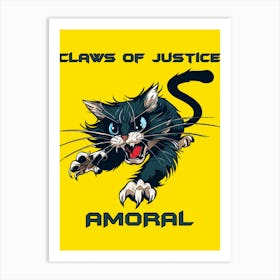 Claw Of Justice Cats Anime Art Print