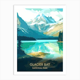 Glacier Bay National Park Travel Poster Illustration Style Art Print