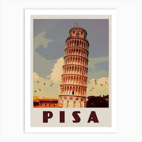 Pisa Italy Travel Poster Art Print
