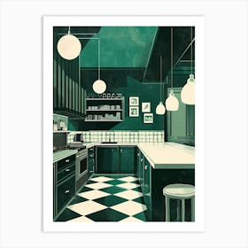 Retro Art Deco Inspired Kitchen 1 Art Print