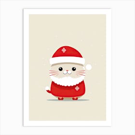 Santa Claus Cat 11 Art Print