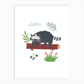 Silly Raccoon Art Print