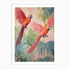 Vintage Japanese Inspired Bird Print Macaw 1 Art Print