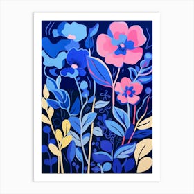 Blue Flower Illustration Snapdragon 3 Art Print