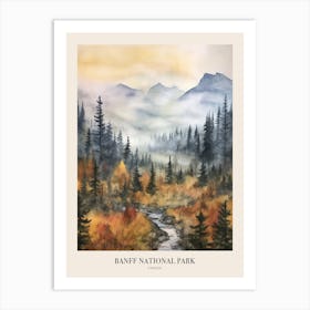 Autumn Forest Landscape Banff National Park Canada 2 Poster Art Print