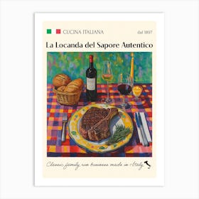 La Locanda Del Sapore Autentico Trattoria Italian Poster Food Kitchen Art Print