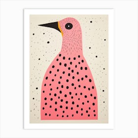 Pink Polka Dot Crane 2 Art Print