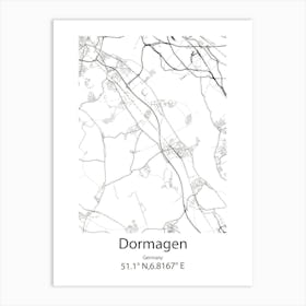 Dormagen,Germany Minimalist Map Art Print