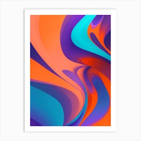 Abstract Colorful Waves Vertical Composition 83 Art Print