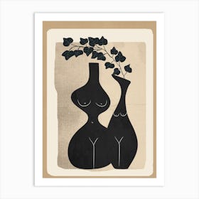 Modern Abstract Woman Body Vases 2 Art Print
