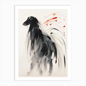 Afghan Hound in Ink Art Print