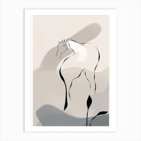Horse Line Art Abstract 6 Art Print