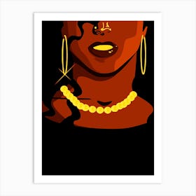 Illustration Art Prints Woman With Pearls 4 Art Print