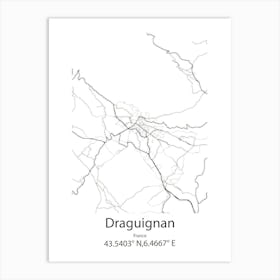 Draguignan,France Minimalist Map Art Print