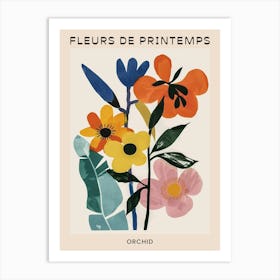 Spring Floral French Poster  Orchid 3 Art Print