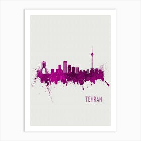 Tehran Iran City Purple Art Print