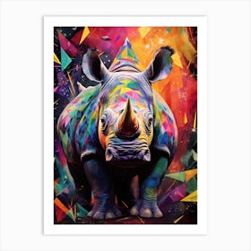 Rhino Geometric Collage 2 Art Print