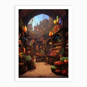 Spice Bazaar Pixel Art 6 Art Print