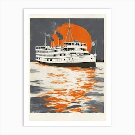 Steamboat Natchez Retro Lithograph 1 Art Print