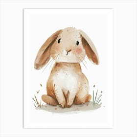 Mini Lop Rabbit Kids Illustration 3 Art Print