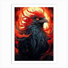 Crow Of Fire Art Print