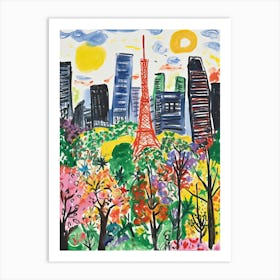 Tokyo, Dreamy Storybook Illustration 3 Art Print