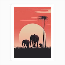 Elephant Minimalist Abstract 2 Art Print